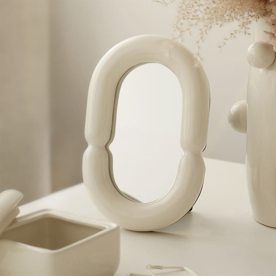Roomtery Vanilla Girl Ceramic Makeup Mirror
