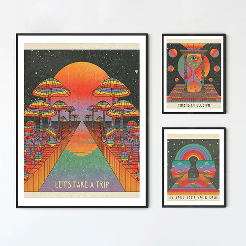 Roomtery Vaporwave 3D Surface Canvas Posters
