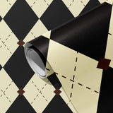 Roomtery Vintage Argyle Pattern Removable Wallpaper, view 3