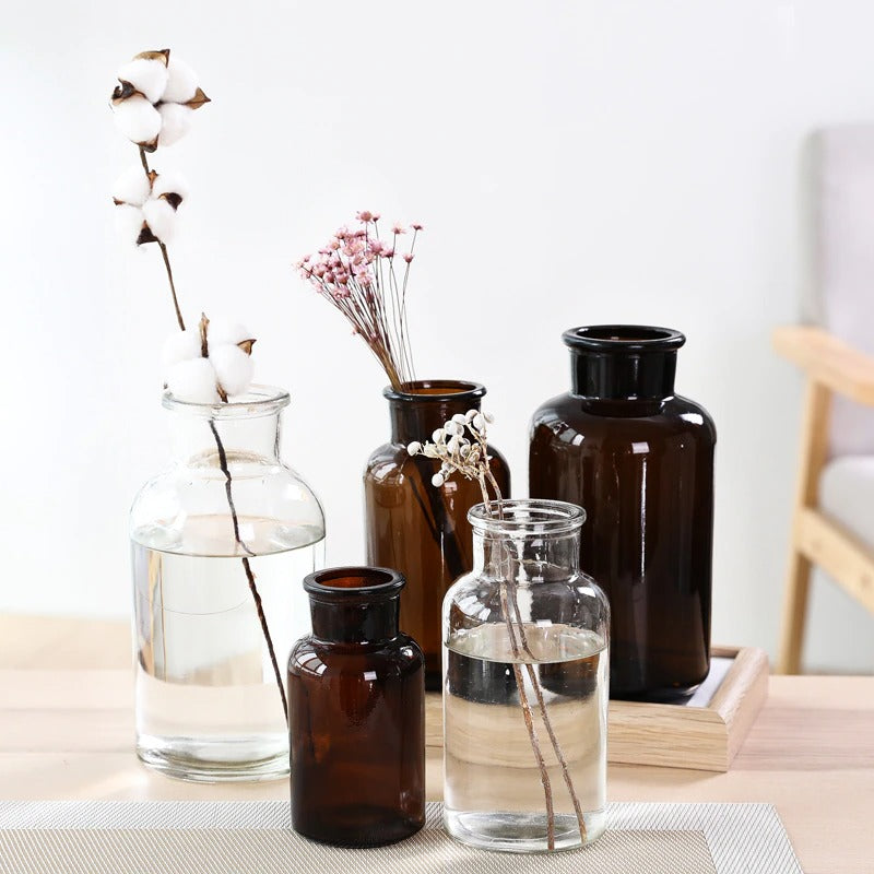 Roomtery Vintage Bottle Glass Vase