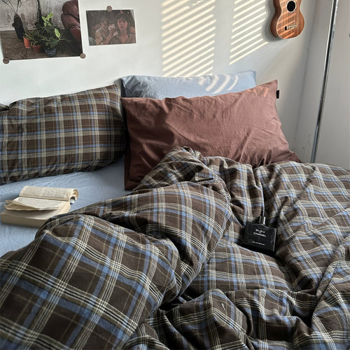 Roomtery Vintage Plaid Bedding Set