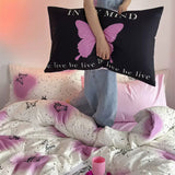 Roomtery Vintage Butterflies Y2K Aesthetic Bedding Set, view 5