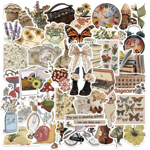 Roomtery Vintage Cottagecore Aesthetic Sticker Pack