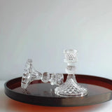 Roomtery Vintage Crystal Glass Candle Holders Set of 6, view 3