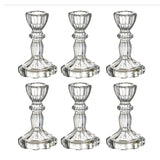 Roomtery Vintage Crystal Glass Candle Holders Set of 6, view 6