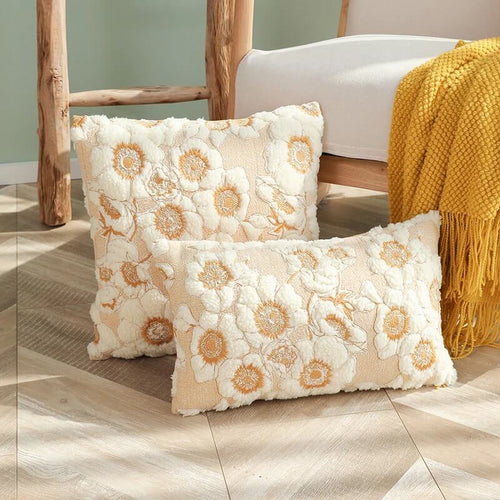 Roomtery Vintage Embroidered Flowers Cushion Cover