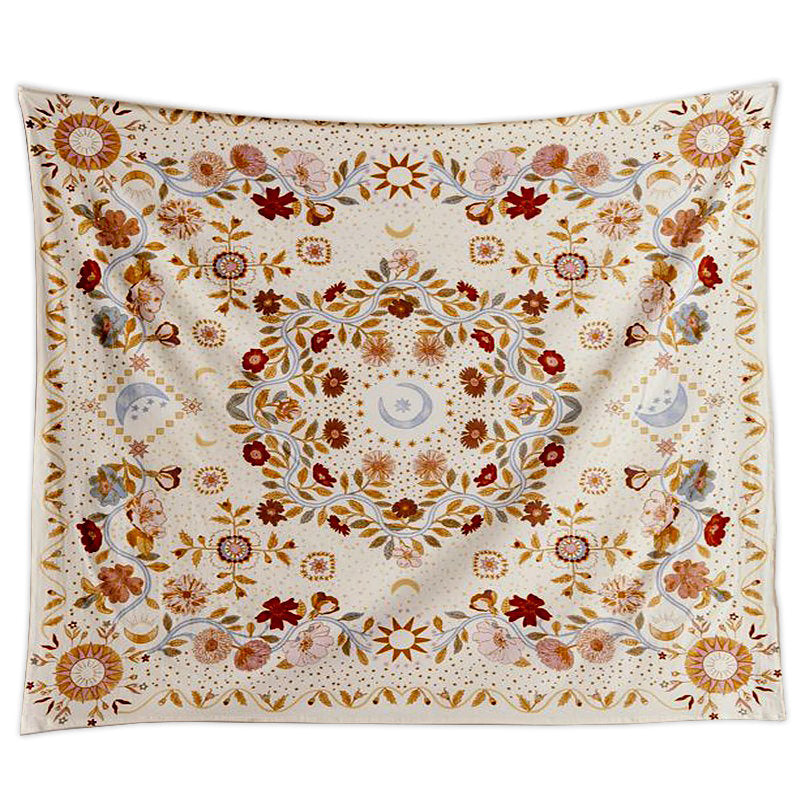 Roomtery Vintage Floral Moon Mandala Tapestry
