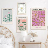 Roomtery Vintage Flower Market Canvas Posters, view 2