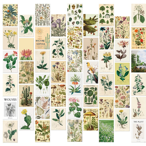 Roomtery Vintage Herbal Wall Collage Cards Kit