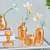 Roomtery Vintage Orange Glossy Glass Vase, view 3