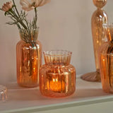 Roomtery Vintage Orange Glossy Glass Vase, view 5
