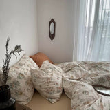 Roomtery Vintage Pale Flowers Print Cotton Bedding Set, view 4