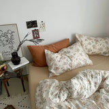 Roomtery Vintage Pale Flowers Print Cotton Bedding Set, view 5