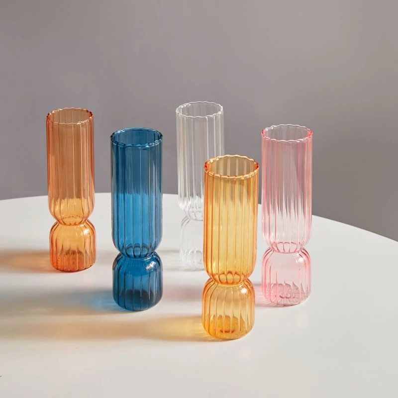 Roomtery Vintage Striped Glass Vase