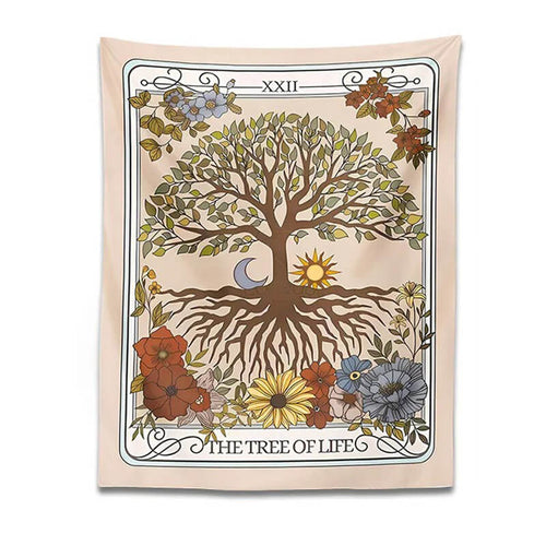 Roomtery Vintage Tree of Life Tarot Tapestry