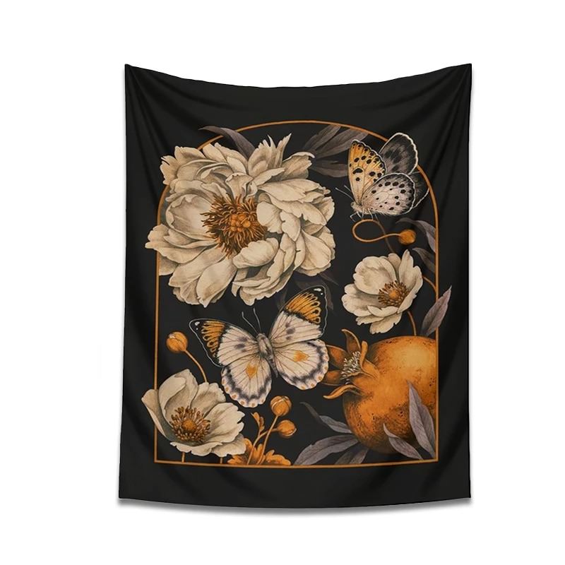Roomtery Vintage White Night Flower Tapestry