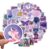 Roomtery Violet Aesthetic Pastel Sticker Pack, view 3
