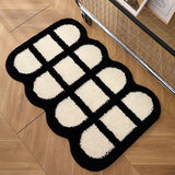Roomtery Waffle Lattice Black & White Tufted Rug, view 4