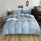 Roomtery Waffle Striped Duvet Cover Bedding Set, view 2