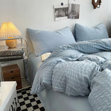 Roomtery Waffle Striped Duvet Cover Bedding Set, view 5