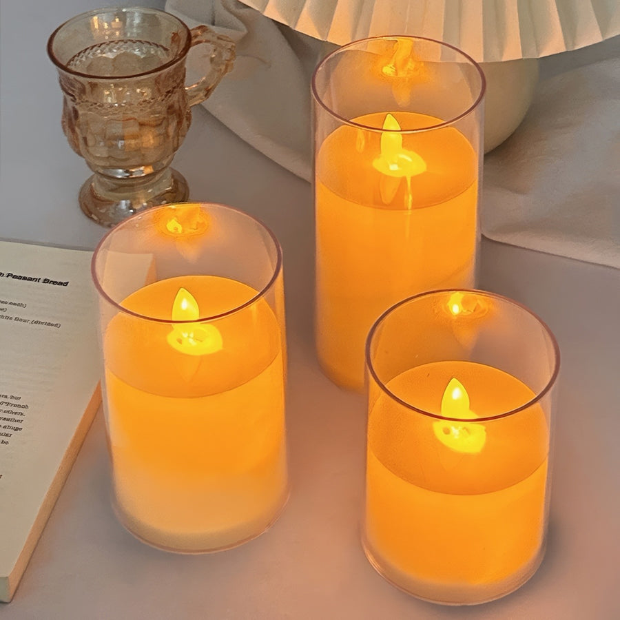Roomtery Warm Glow LED Glass Candles