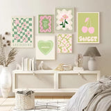 Roomtery Wavy Pop Sage Green Canvas Posters, view 3