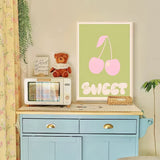 Roomtery Wavy Pop Sage Green Canvas Posters, view 4