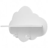 Roomtery White Cloud Wall Shelf with Hooks, view 2