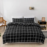 Roomtery White on Black Grid Bedding Set, view 2