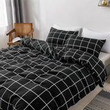 Roomtery White on Black Grid Bedding Set, view 3