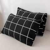 Roomtery White on Black Grid Bedding Set, view 4