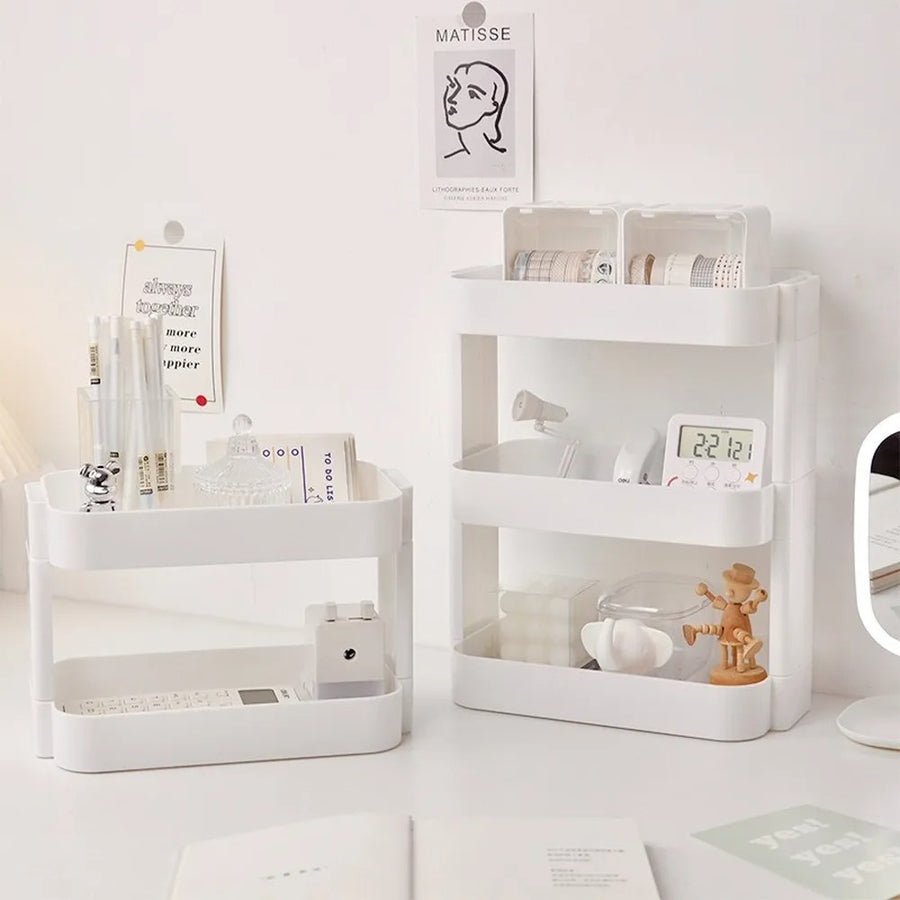 Roomtery White Rounded Desk Storage Shelf