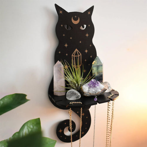 Roomtery Witchy Cat Crystal Display Shelf