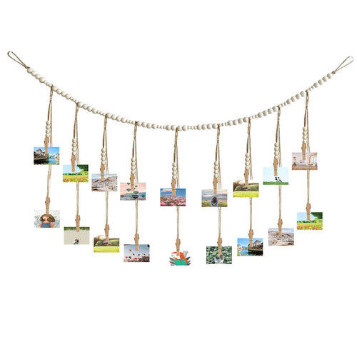 Roomtery Wooden Beads Photo Display