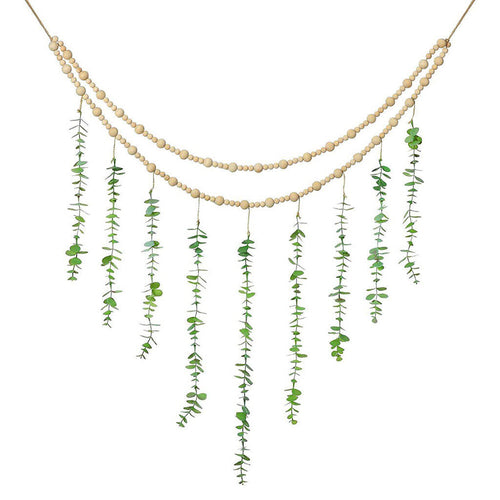 Roomtery Wooden Beads With Vines Wall Decor