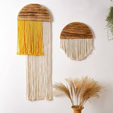 Roomtery Wooden Semicircle Macrame Wall Decor, view 2