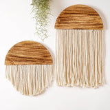 Roomtery Wooden Semicircle Macrame Wall Decor, view 3
