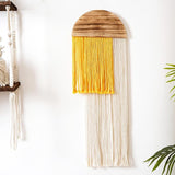 Roomtery Wooden Semicircle Macrame Wall Decor, view 4