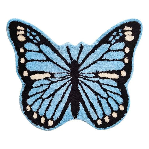 Roomtery Y2K Blue Butterfly Throw Rug