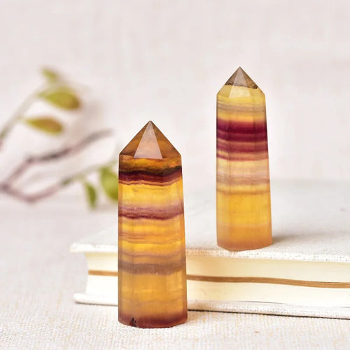 Roomtery Yellow Fluorite Crystal Tower