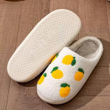 Roomtery Yellow Lemons Soft Plush House Slippers, view 3