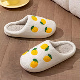 Roomtery Yellow Lemons Soft Plush House Slippers, view 4