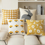 Roomtery Yellow Themed Embroidered Cushion Cover, view 4