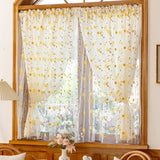 Roomtery Yellow Wildflower Embroidered Sheer Curtain, view 3