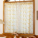 Roomtery Yellow Wildflower Embroidered Sheer Curtain, view 5