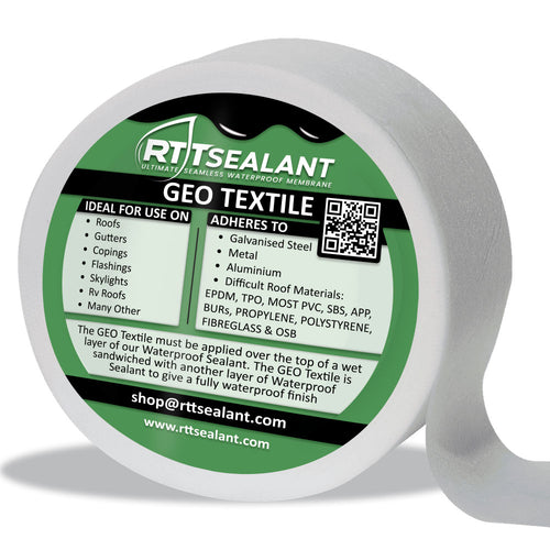 RTTSealant Geo Textile - Seal Cracks, Holes, Seams, Joints, Skylights & Vents by sandwiching between 2 layers of Waterproof Sealant