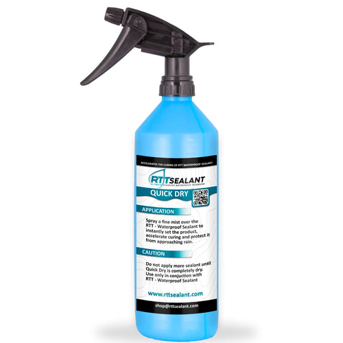 RTTSealant Quick Dry - Spray over a wet layer of Waterproof Sealant to speed up curing. Instantly sets the Sealant