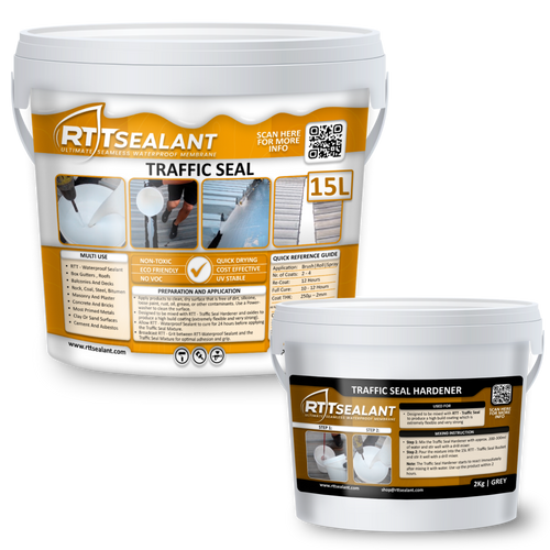 RTTSealant Traffic Seal + Hardener - Waterproofing Solution for Box Gutters, Roofs, Balconies, Decks and more