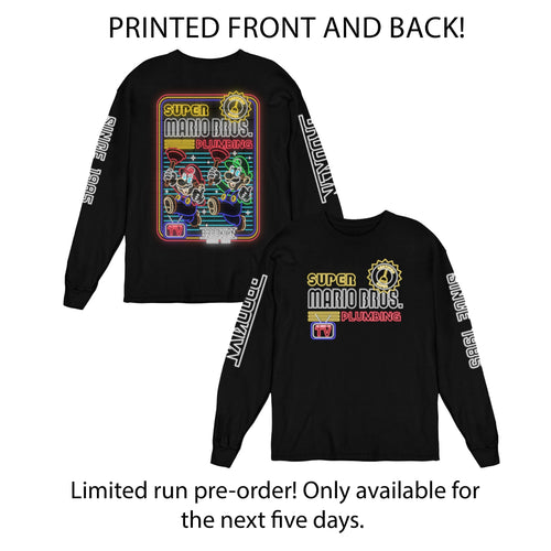 ShirtPunch Mario Plumber Neon Long Sleeve