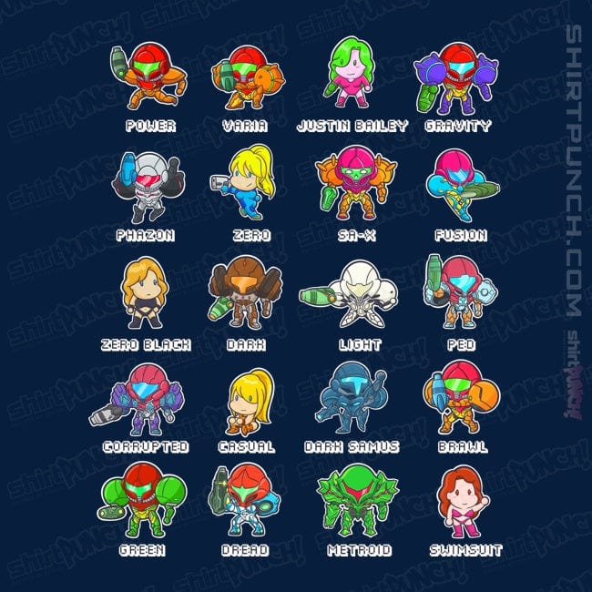 ShirtPunch The Many Suits Of Samus!